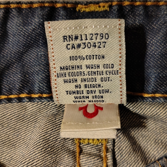 True Religion Johnny Drifter Low Rise No Flap Straight Leg Jeans Size 26 - Picture 10 of 10